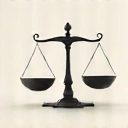 Icona che simboleggia l'equilibrio e l'armonia con una bilancia in stile minimalista.